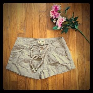 XOXO Sexy Linen Shorts with gold details